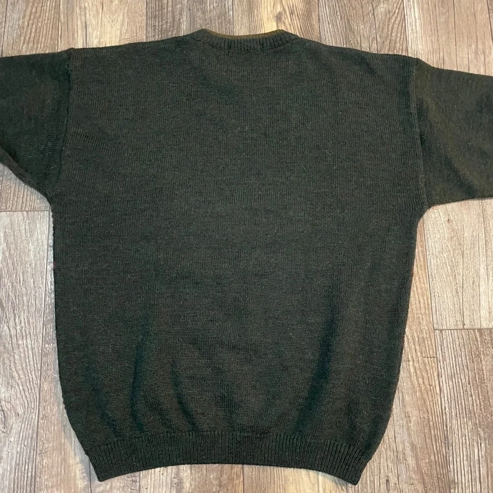 St Bernard Men Lg Green‎ Geometric Fair Isle Acrylic Wool Alapaca Sweater Knit